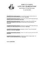 Liste des délibérations du CM 31-01-2023